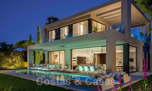Moderne nieuwbouwvilla´s te koop met panoramisch zeezicht, in een beveiligd resort met clubhuis en voorzieningen in Marbella - Benahavis 34344