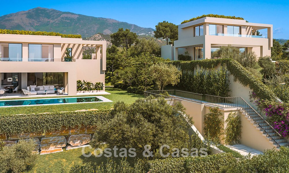 Moderne nieuwbouwvilla´s te koop met panoramisch zeezicht, in een beveiligd resort met clubhuis en voorzieningen in Marbella - Benahavis 63710