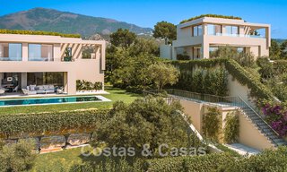 Moderne nieuwbouwvilla´s te koop met panoramisch zeezicht, in een beveiligd resort met clubhuis en voorzieningen in Marbella - Benahavis 63710 