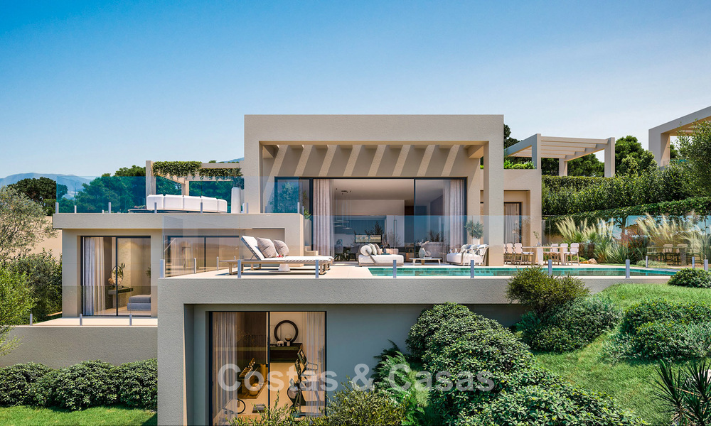 Moderne nieuwbouwvilla´s te koop met panoramisch zeezicht, in een beveiligd resort met clubhuis en voorzieningen in Marbella - Benahavis 63712