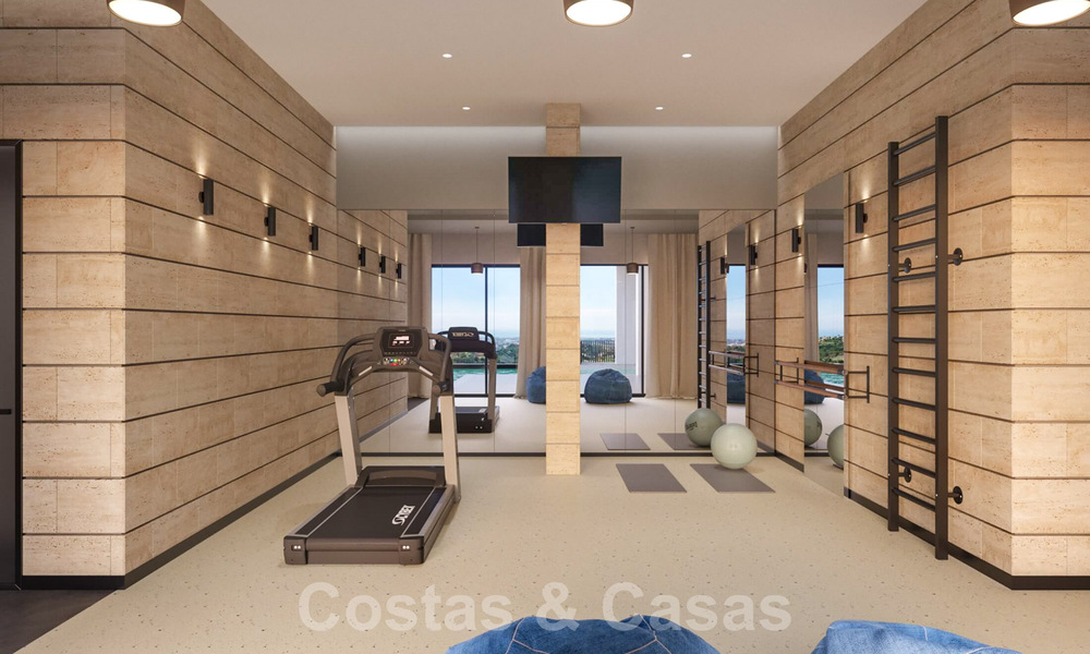Exclusieve en hoogtechnologische villa in moderne stijl met panoramisch zeezicht te koop, in een prestigieuze urbanisatie in Benahavis - Marbella. Voltooid. 34439