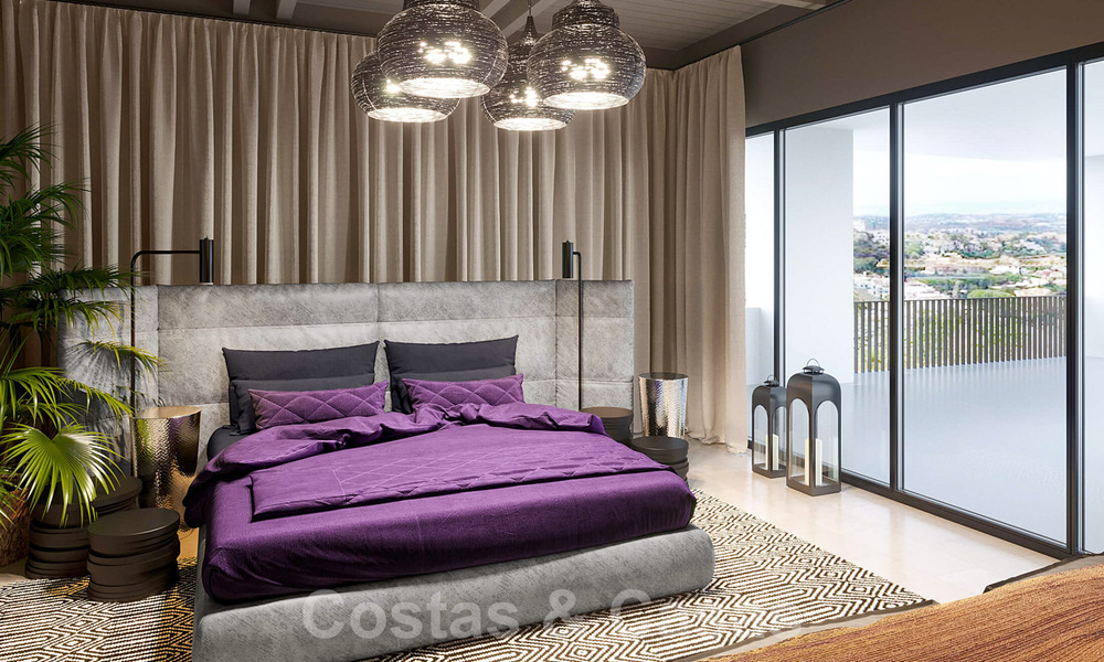 Exclusieve en hoogtechnologische villa in moderne stijl met panoramisch zeezicht te koop, in een prestigieuze urbanisatie in Benahavis - Marbella. Voltooid. 34443