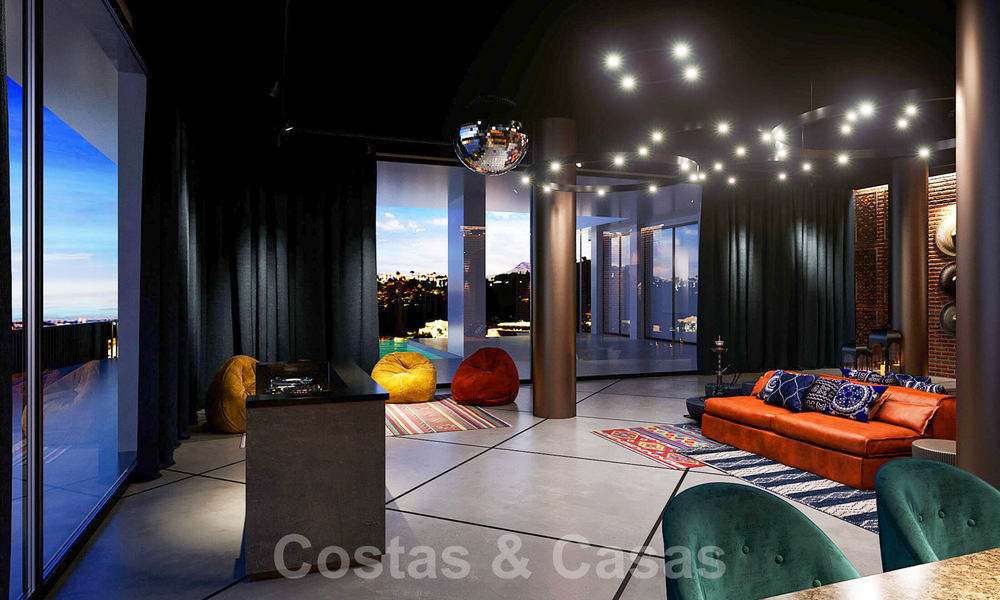 Exclusieve en hoogtechnologische villa in moderne stijl met panoramisch zeezicht te koop, in een prestigieuze urbanisatie in Benahavis - Marbella. Voltooid. 34456