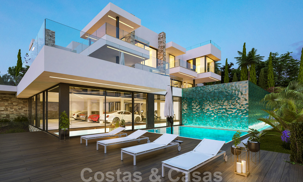 Sterk in prijs verlaagd! Instapklare moderne designvilla te koop met panoramisch golf- en zeezicht in een vijfsterren golfresort in Marbella - Benahavis 34622