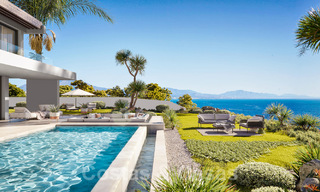 Moderne luxevilla’s te koop met open panoramisch zeezicht naar de Afrikaanse kust te koop in Manilva aan de Costa del Sol 34715 