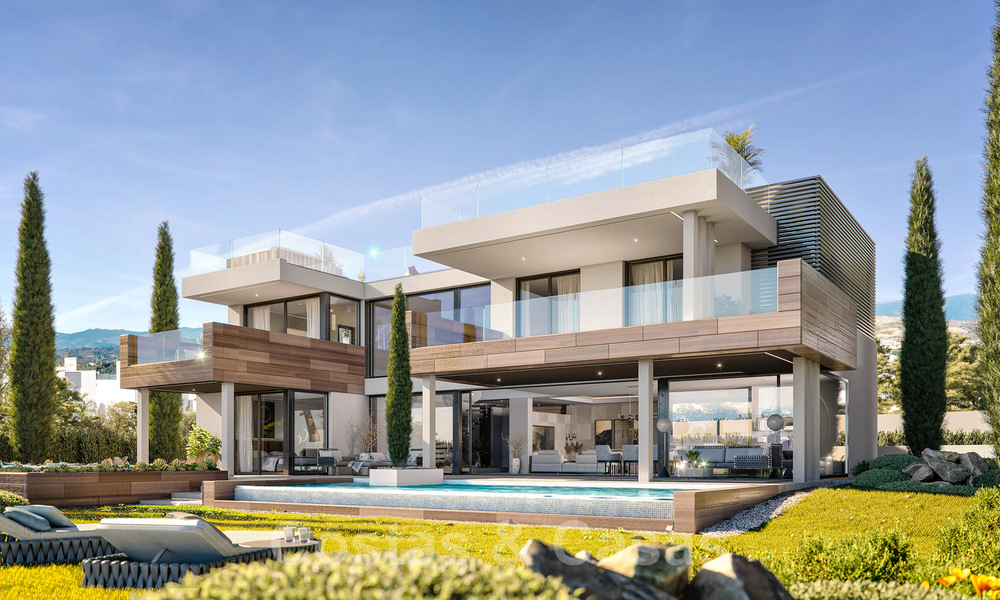 Nieuwe moderne luxevilla’s te koop met verbluffend panoramisch zeezicht langs de kustlijn tot aan Afrika in Manilva a/d Costa del Sol 34724