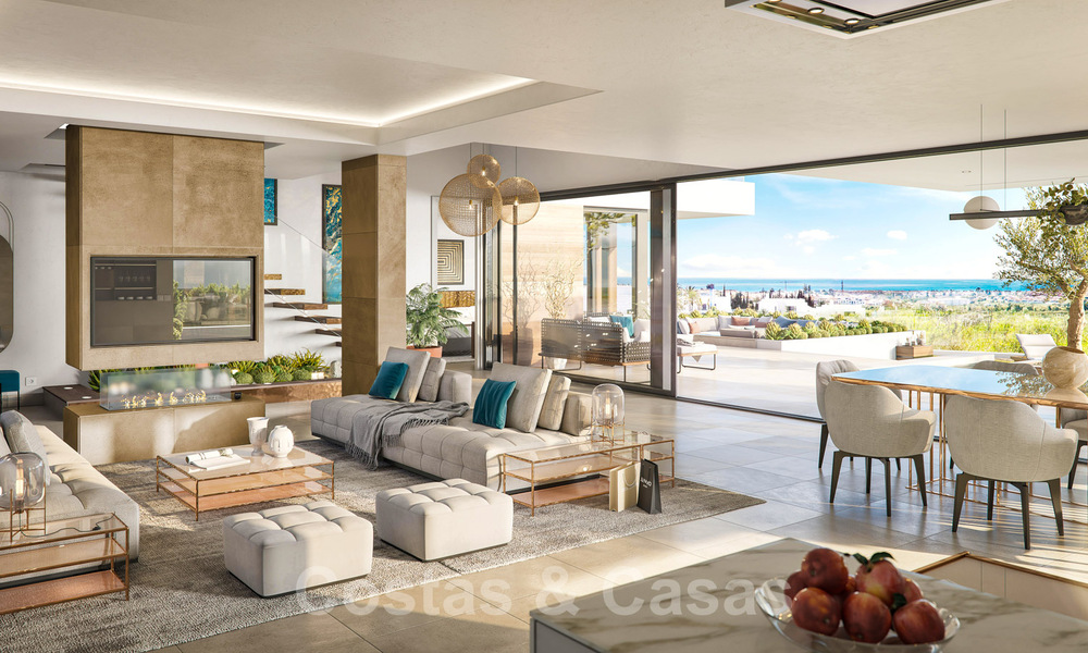 Nieuwe moderne luxevilla’s te koop met verbluffend panoramisch zeezicht langs de kustlijn tot aan Afrika in Manilva a/d Costa del Sol 34732
