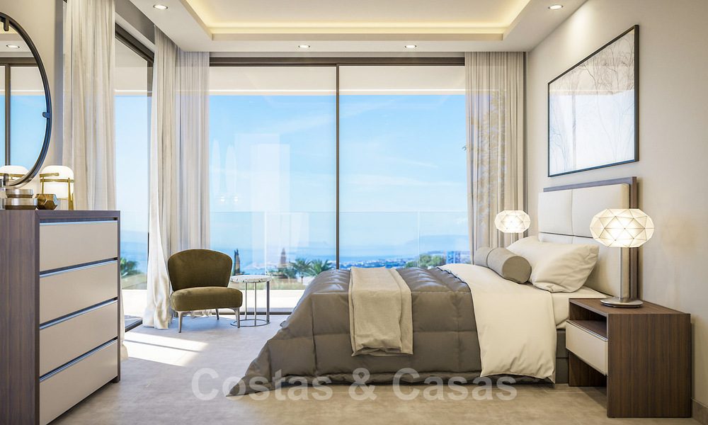 Nieuwe moderne luxevilla’s te koop met verbluffend panoramisch zeezicht langs de kustlijn tot aan Afrika in Manilva a/d Costa del Sol 34736