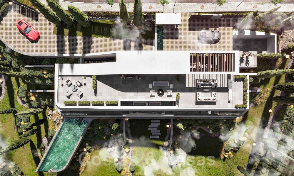 Spectaculaire design nieuwbouwvilla te koop met panoramisch uitzicht op de golf, het meer, bergen en de zee, in een gated golfresort in Benahavis - Marbella 36635