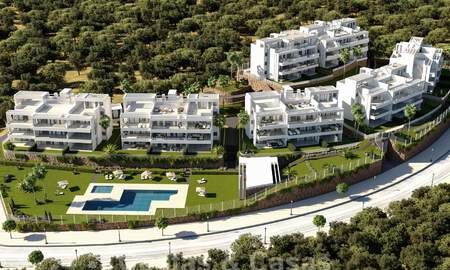 Nieuw project met luxe appartementen te koop met panoramisch uitzicht op zee en een golfbaan in Estepona 38003