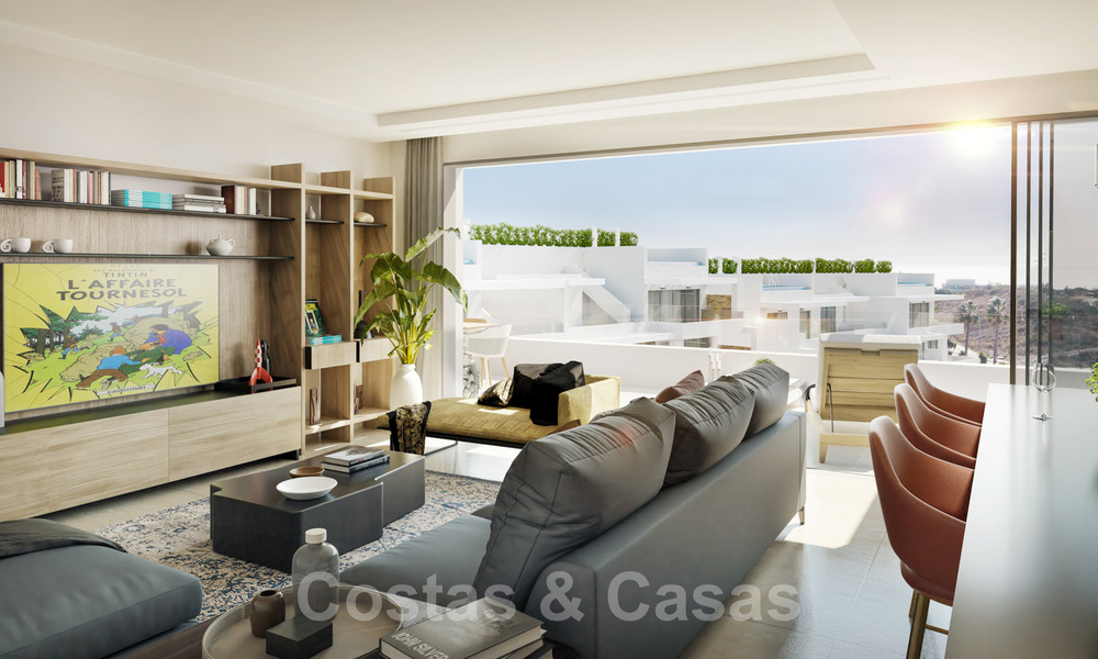 Nieuw project met luxe appartementen en penthouses met privézwembaden en zeezicht, op 500 meter van de zee in Estepona 38413