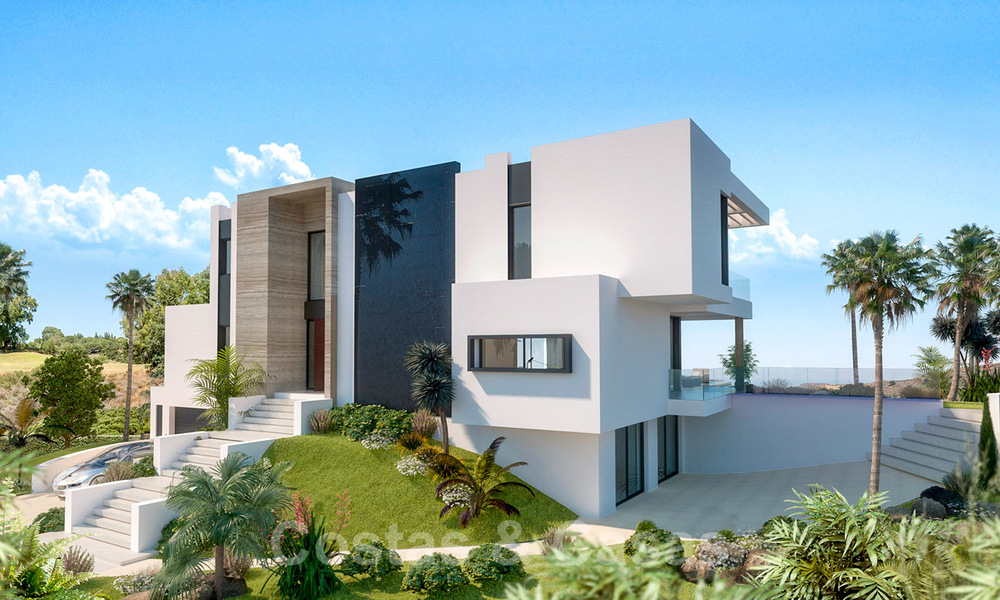 Moderne, luxevilla te koop in een golfresort in Mijas aan de Costa del Sol met panoramisch uitzicht op het landschap en de zee 38939
