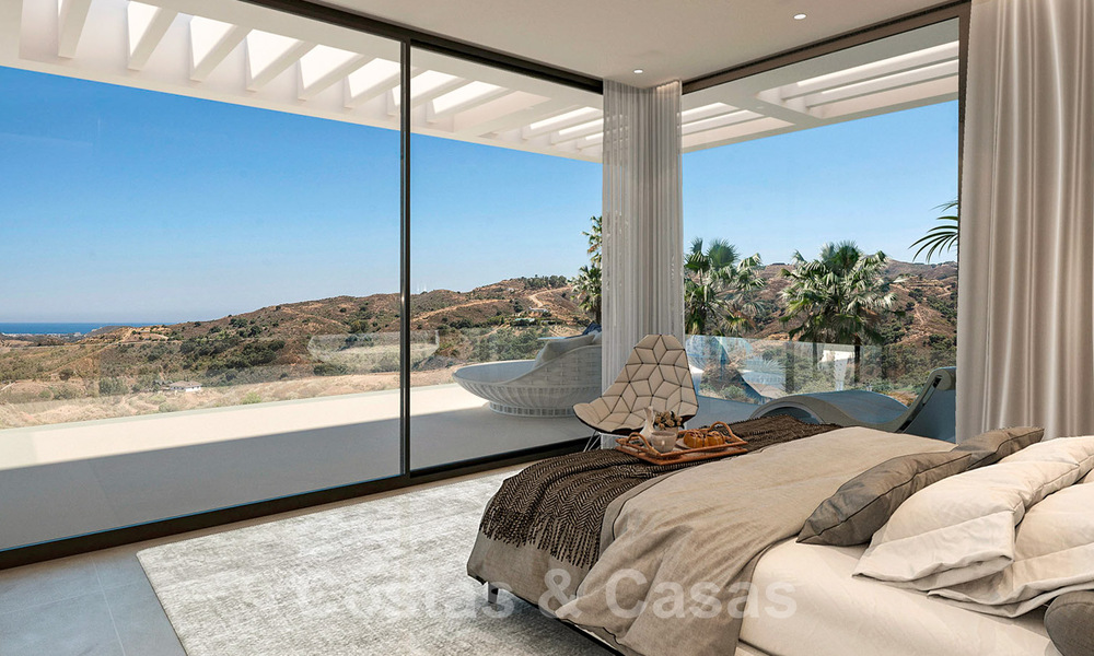 Moderne, luxevilla te koop in een golfresort in Mijas aan de Costa del Sol met panoramisch uitzicht op het landschap en de zee 38942