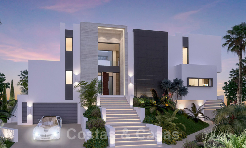 Moderne, luxevilla te koop in een golfresort in Mijas aan de Costa del Sol met panoramisch uitzicht op het landschap en de zee 38945