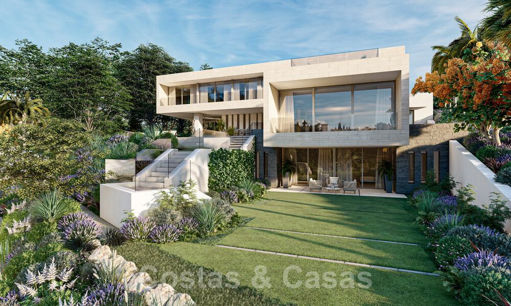 Modernistische Villa te koop, met zeezicht, omgeven door een prachtig, groen landschap in het exclusieve Cascada de Camojan, Golden Mile, Marbella 39628