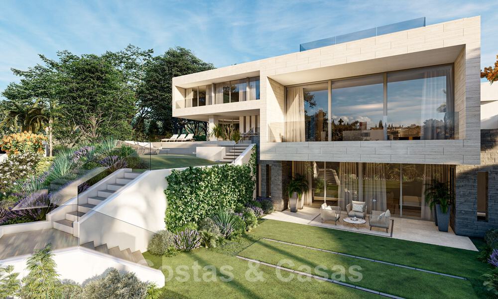 Modernistische Villa te koop, met zeezicht, omgeven door een prachtig, groen landschap in het exclusieve Cascada de Camojan, Golden Mile, Marbella 39629