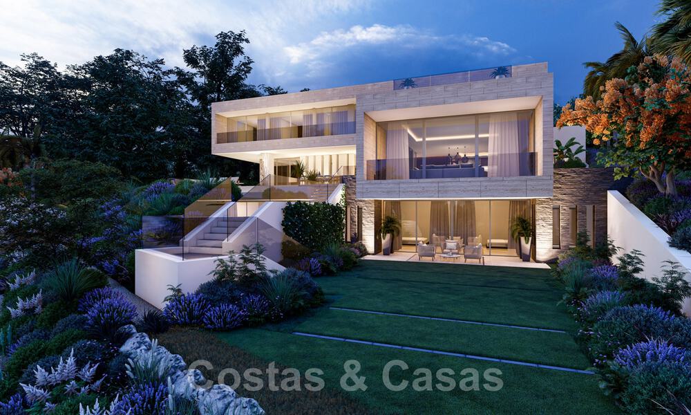 Modernistische Villa te koop, met zeezicht, omgeven door een prachtig, groen landschap in het exclusieve Cascada de Camojan, Golden Mile, Marbella 39650