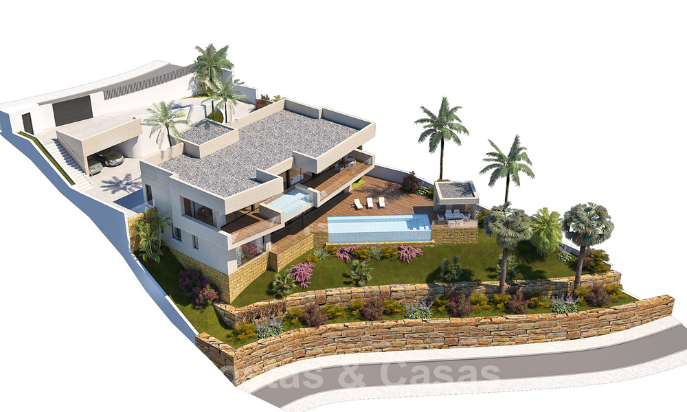Moderne, nieuwbouw villa’s te koop met panoramisch zeezicht, nabij Mijas Pueblo, Costa del Sol 39861