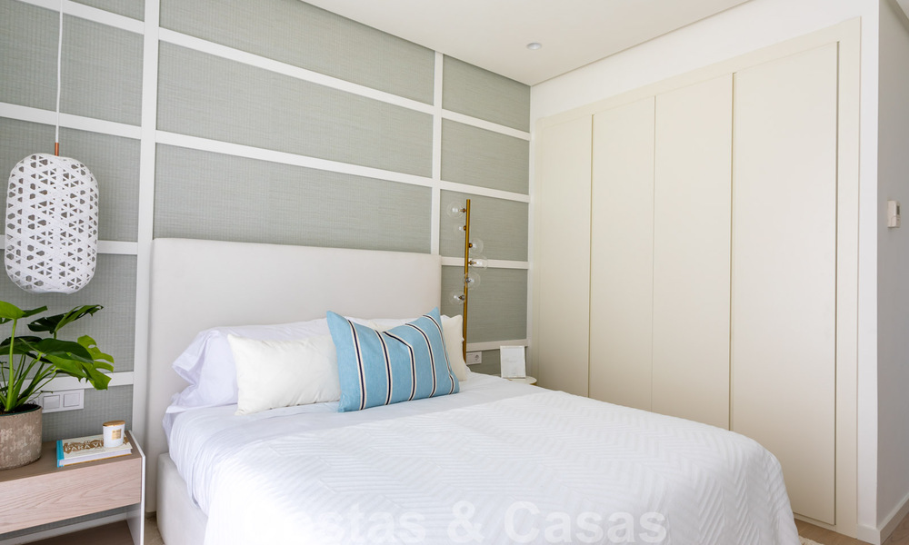 Instapklare, moderne - Andalusische, luxueuze nieuwbouw appartementen te koop met zeezicht in een gated resort in Benahavis - Marbella 40279