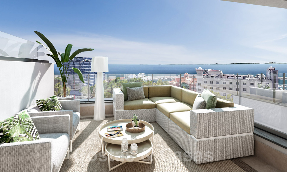 Instapklare, moderne - nieuwbouwappartementen te koop in Marbella centrum op een steenworp van het strand 40361