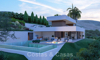 Moderne villa te koop in een natuurlijke omgeving, met panoramisch uitzicht op de vallei en de zee, in een gated resort in Benahavis - Marbella 40513 