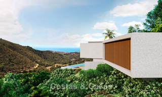 Moderne villa te koop in een natuurlijke omgeving, met panoramisch uitzicht op de vallei en de zee, in een gated resort in Benahavis - Marbella 778057 