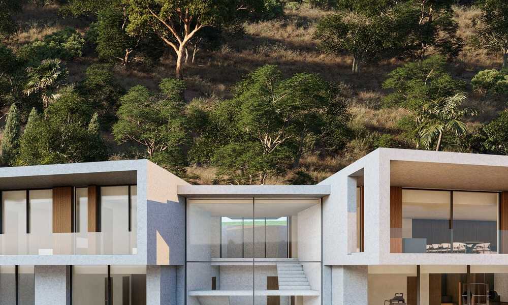 Moderne villa te koop in een natuurlijke omgeving, met panoramisch uitzicht op de vallei en de zee, in een gated resort in Benahavis - Marbella 778058