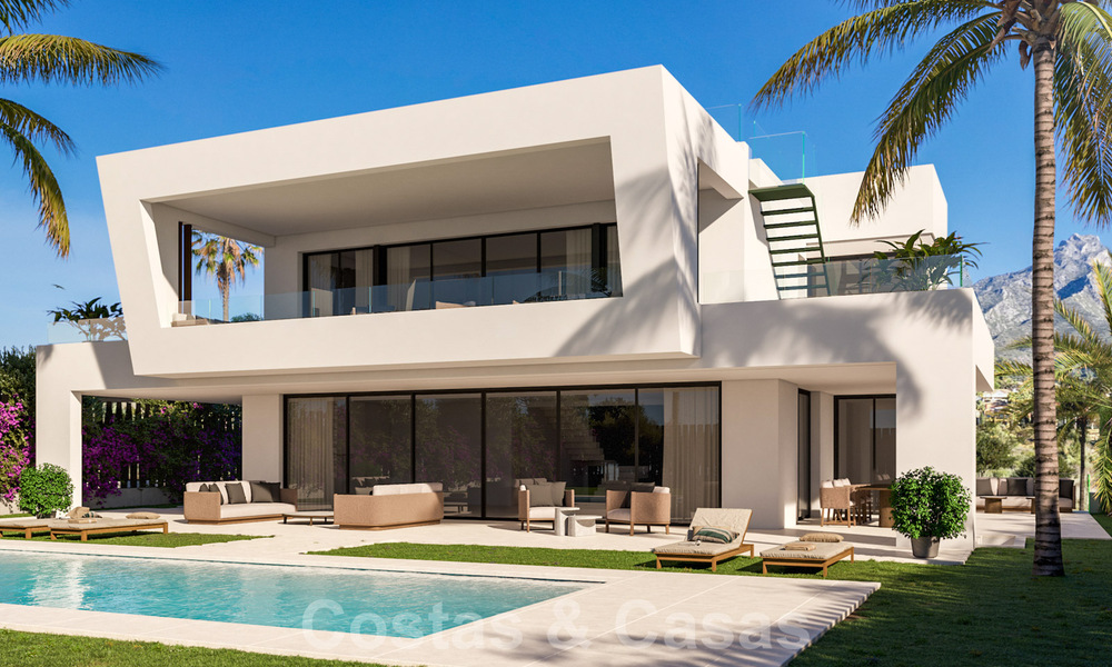 Luxe nieuwbouwvilla’s te koop, met zeezicht, in een gated community op de Golden Mile, Marbella 41144