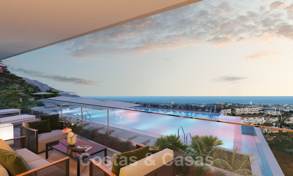 Nieuw op de markt! Nieuwe, moderne, luxe appartementen te koop met panoramisch zeezicht in Marbella - Benahavis 41175