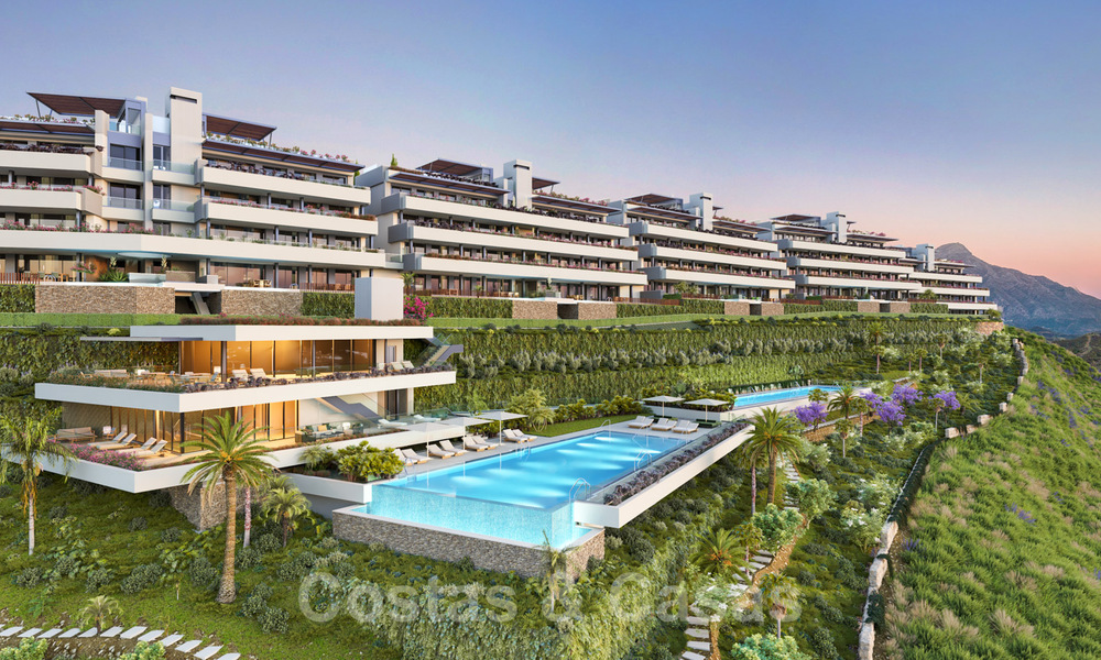Nieuw op de markt! Nieuwe, moderne, luxe appartementen te koop met panoramisch zeezicht in Marbella - Benahavis 41176