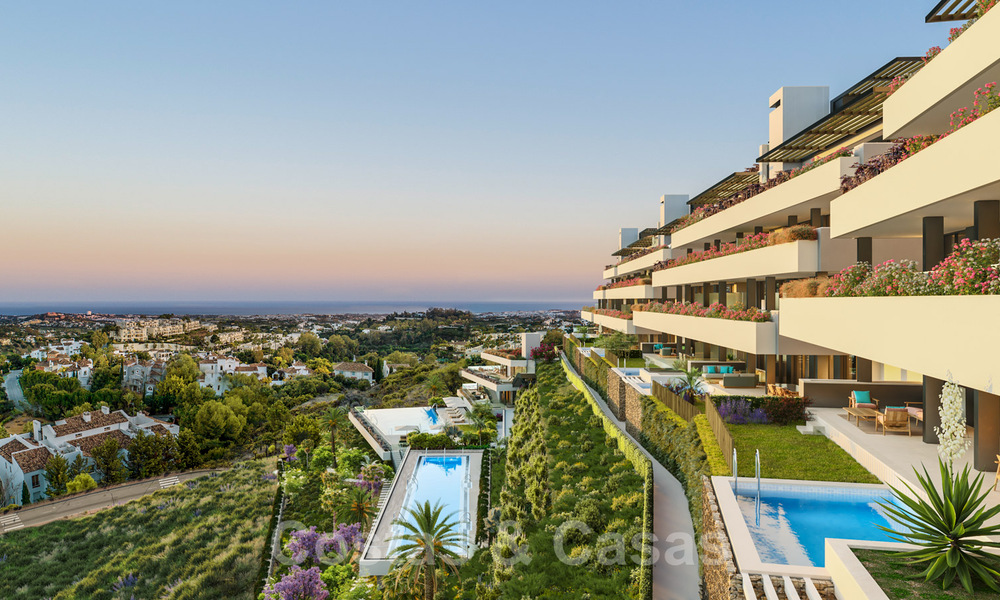 Nieuw op de markt! Nieuwe, moderne, luxe appartementen te koop met panoramisch zeezicht in Marbella - Benahavis 41177