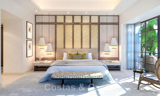 Mondaine, luxueuze villa te koop in eigentijdse stijl, op loopafstand van alle voorzieningen en de stranden van de Golden Mile, Marbella 43170 