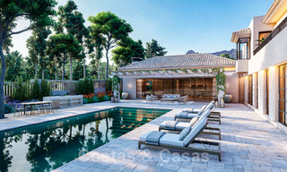 Mondaine, luxueuze villa te koop in eigentijdse stijl, op loopafstand van alle voorzieningen en de stranden van de Golden Mile, Marbella 43179 