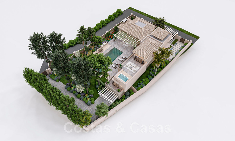 Mondaine, luxueuze villa te koop in eigentijdse stijl, op loopafstand van alle voorzieningen en de stranden van de Golden Mile, Marbella 43191