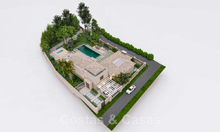 Mondaine, luxueuze villa te koop in eigentijdse stijl, op loopafstand van alle voorzieningen en de stranden van de Golden Mile, Marbella 43193 