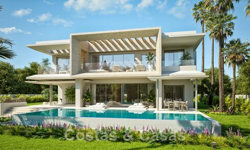 Nieuwe, modernistische luxevilla’s te koop, met veel privacy en zeezicht, in een gated community gelegen in de heuvels van Marbella 43380