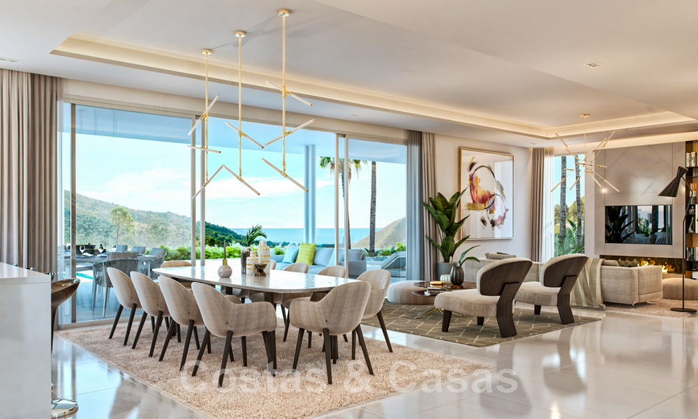 Nieuwe, modernistische luxevilla’s te koop, met veel privacy en zeezicht, in een gated community gelegen in de heuvels van Marbella 43390