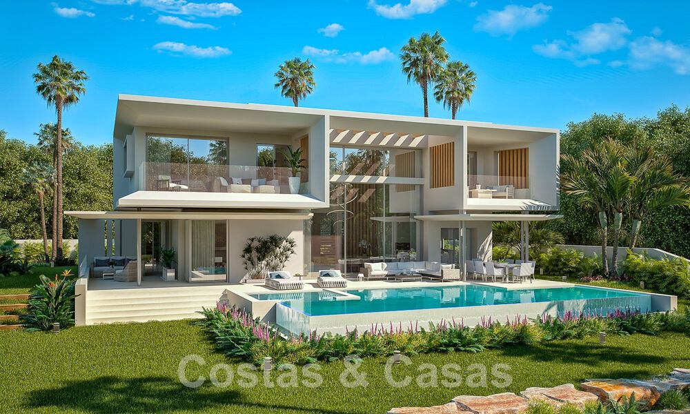 Nieuwe, modernistische luxevilla’s te koop, met veel privacy en zeezicht, in een gated community gelegen in de heuvels van Marbella 52440