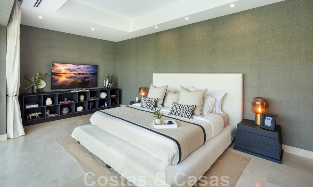 Uitmuntende luxevilla te koop in een moderne, Mediterrane architectuur, met zeezicht en in een golfresort in Benahavis - Marbella 44159