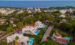 Indrukwekkende, moderne luxevilla met prachtig uitzicht op zee te koop in een begeerde urbanisatie op de Golden Mile van Marbella 44552 