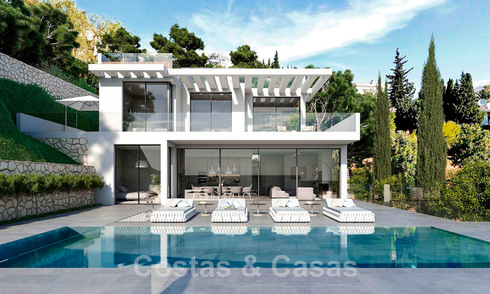 Nieuwe, modernistische designvilla te koop, met fenomenaal zeezicht op loopafstand van het strand in Benalmadena, Costa del Sol 44580