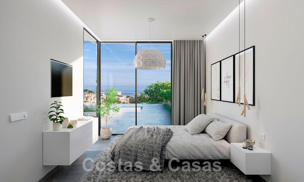 Nieuwe, modernistische designvilla te koop, met fenomenaal zeezicht op loopafstand van het strand in Benalmadena, Costa del Sol 44582