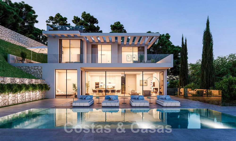 Nieuwe, modernistische designvilla te koop, met fenomenaal zeezicht op loopafstand van het strand in Benalmadena, Costa del Sol 44584