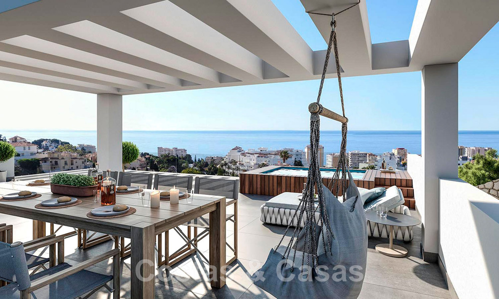 Nieuwe, modernistische designvilla te koop, met fenomenaal zeezicht op loopafstand van het strand in Benalmadena, Costa del Sol 44587