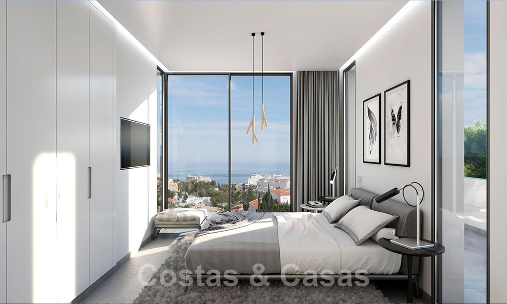 Nieuwe, modernistische designvilla te koop, met fenomenaal zeezicht op loopafstand van het strand in Benalmadena, Costa del Sol 44593