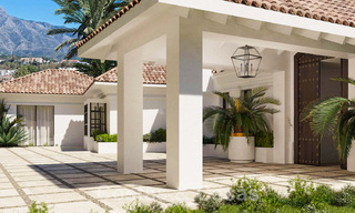 Statige, Mediterrane luxevilla te koop in Ibiza-stijl, gelegen in een hoogstaande villawijk in het hartje van Nueva Andalucia, Marbella 44618 