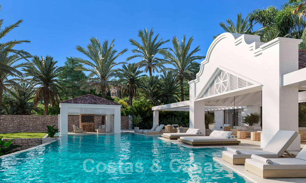 Statige, Mediterrane luxevilla te koop in Ibiza-stijl, gelegen in een hoogstaande villawijk in het hartje van Nueva Andalucia, Marbella 44620