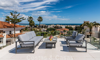 Unieke luxevilla te koop in een moderne, Andalusische bouwstijl, met zeezicht, op loopafstand van Puerto Banus, Marbella 45899 