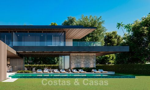 Avant-garde designervilla te koop met talrijke luxevoorzieningen, omgeven door golfbanen in Nueva Andalucia, Marbella 46023