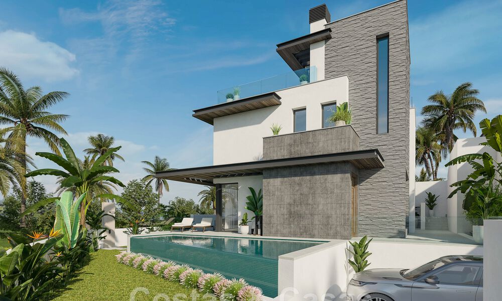 Elegante, moderne, nieuwbouwvilla´s te koop met panoramisch uitzicht vlak bij de golfbaan in Mijas’ golfvallei aan de Costa del Sol 49060